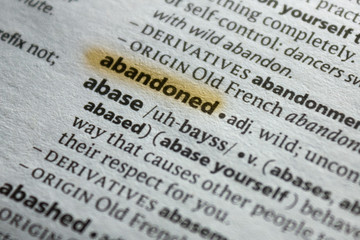 The word or phrase Abandoned in a dictionary.