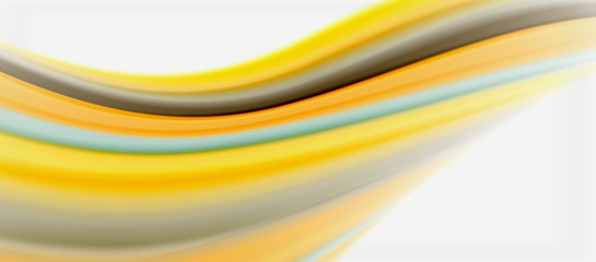 Wave lines abstract background, smooth silk design with rainbow style colors. Liquid fluid color waves. Vector Illustration