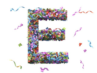 Metalic multi color confetti font