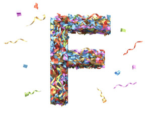 Metalic multi color confetti font