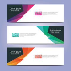 Vector abstract design web banner template. Web Design Elements - Header Design. Abstract geometric web banner template on grey background.Modern banner.