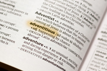 The word or phrase Adventitious in a dictionary.