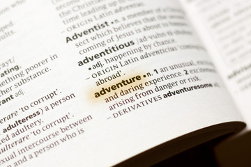 The word or phrase Adventure in a dictionary.