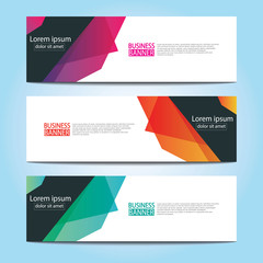 Fototapeta premium Vector abstract design web banner template. Web Design Elements - Header Design. Abstract geometric web banner template on grey background.Modern banner.