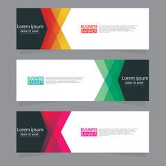 Fototapeta premium Vector abstract design web banner template. Web Design Elements - Header Design. Abstract geometric web banner template on grey background.Modern banner.