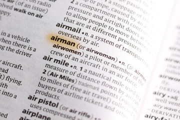 The word or phrase Airman in a dictionary.