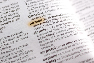 The word or phrase Airman in a dictionary.