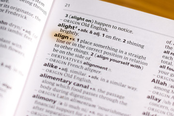 The word or phrase Align in a dictionary.