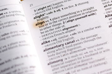 The word or phrase Align in a dictionary.