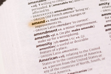 The word or phrase Amend in a dictionary.