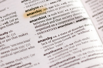 The word or phrase Anarchic in a dictionary.