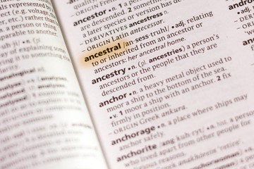 The word or phrase Ancestral in a dictionary.