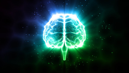 Brain head human mental idea mind 3D illustration background