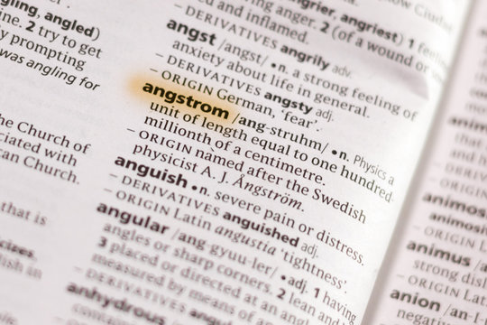 The word or phrase Angstrom in a dictionary.