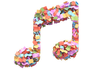 Colorful bright confetti font.