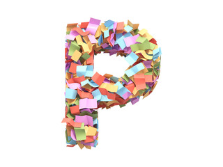 Colorful bright confetti font.