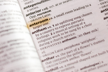 The word or phrase Anteroom in a dictionary.