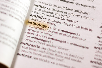 The word or phrase Anthology in a dictionary.