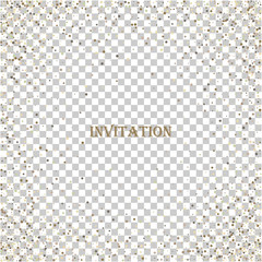 Gold glitter texture isolated on transparent background. Golden dots background.