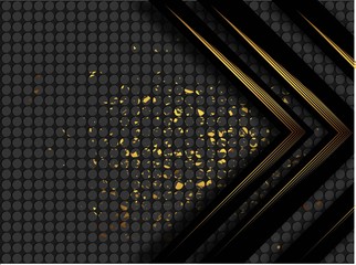 Abstract gold and black shiny vector background.