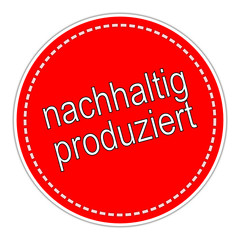 Sustainably Produced sticker - in german - illustration