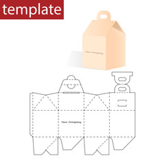 Retail paper box with die cut template.