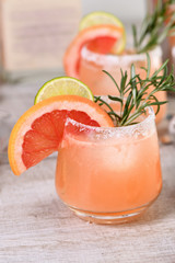 cocktail of fresh pink Palomas