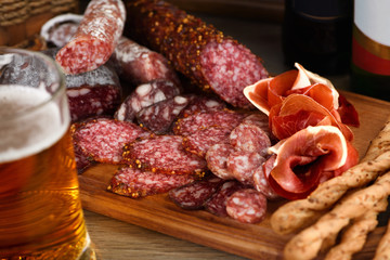 A meat appetizer is a great idea for a beer.