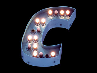 Motel lamp light signboard font