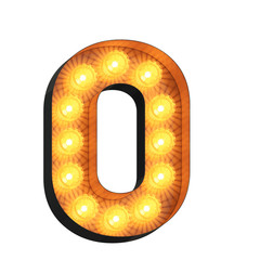 Isolated 3d image of marquee number zero