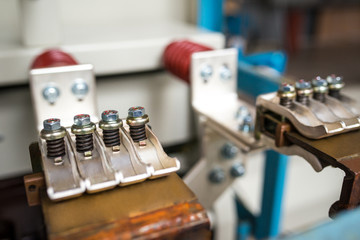 Close-up metal connections with screws