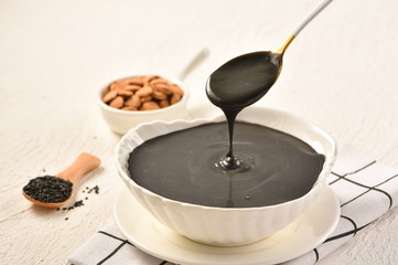 A paste of almonds and black sesame
