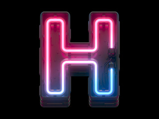 Ultraviolet neon futuristic font.