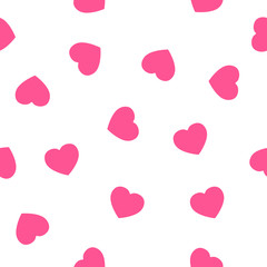 Seamless vector happy valentine's day background with pretty hearts isolated