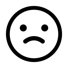 sad emoji icon isolated on white background