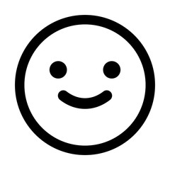 Happy emoji icon isolated on white background