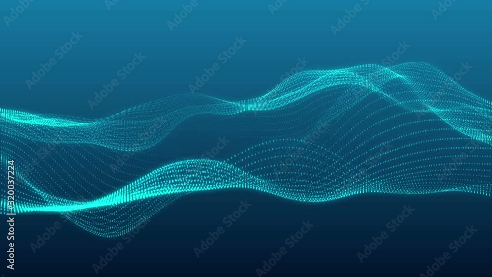 Aufkleber abstract fractal digital landscape, 3d rendering abstract music background.cyber or technology flowi
