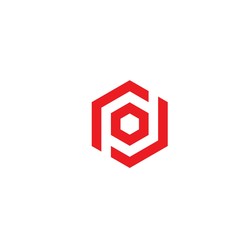 Logo PD hexagon icon vector design
