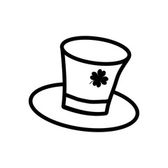 Hat. Vector Illustration on the theme Patrick Day. Black icon isolated on a white background. For a logo, poster or banner and greeting card.
