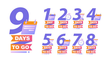 Countdown left days banner. Count time sale. Vector illustration