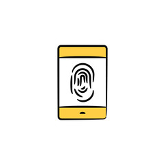 smart phone and finger can yellow hand drawn theme