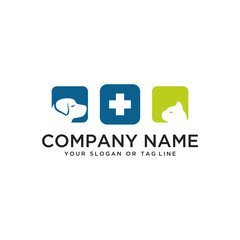 Design logo care about dog and cat health care vector