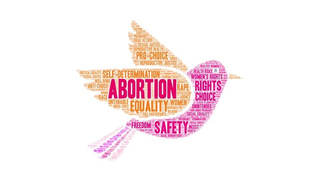 Abortion Animated Word Cloud on a white background. 