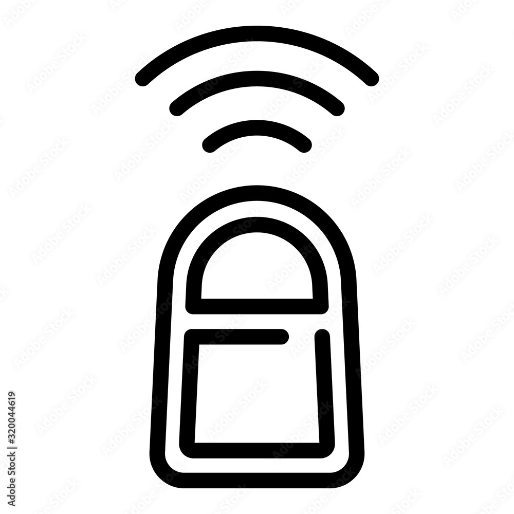 Poster car remote icon. outline car remote vector icon for web design isolated on white background