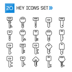 key icons line vector set