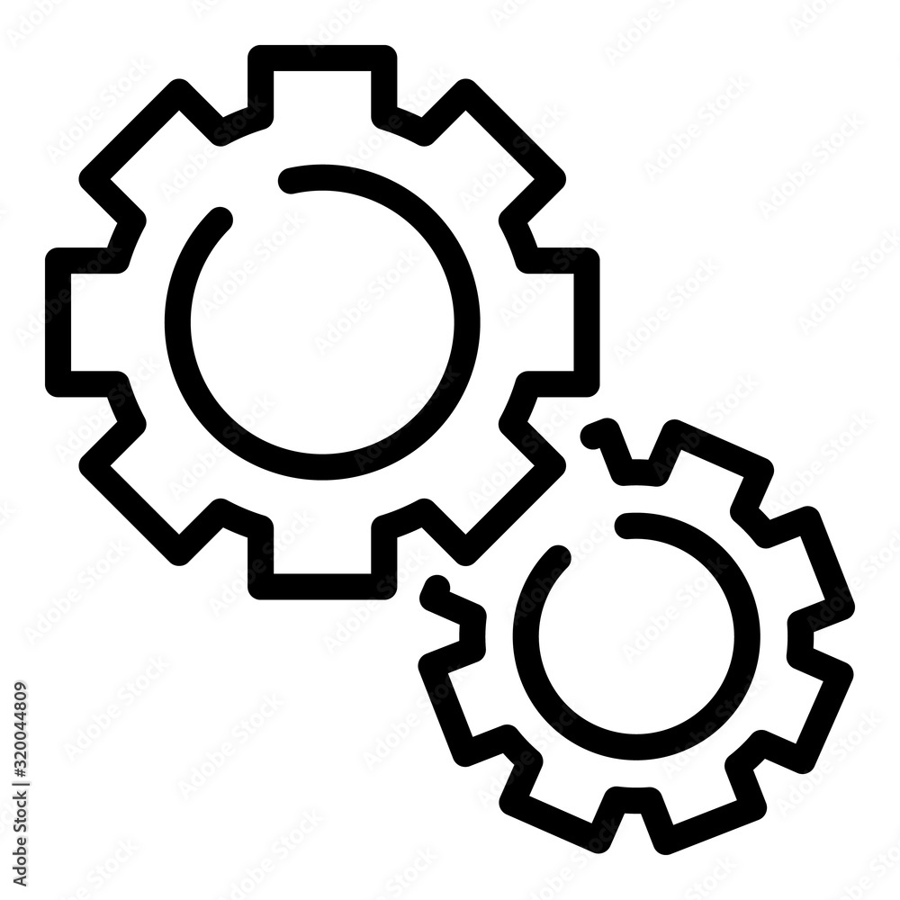 Poster gear mechanism icon. outline gear mechanism vector icon for web design isolated on white background