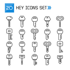 key icons line vector set