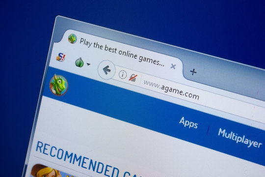 Ryazan, Russia - September 09, 2018: Homepage of Agame website on the display of PC, url - Agame.com