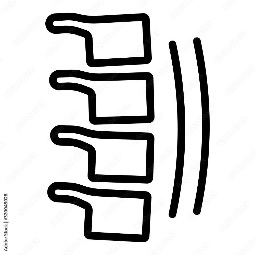 Poster bending of the spine icon. outline bending of the spine vector icon for web design isolated on white