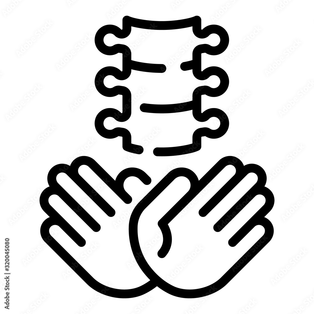 Aufkleber spine and arms icon. outline spine and arms vector icon for web design isolated on white background